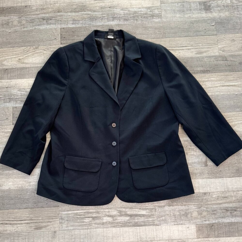 Maggie Barnes Black 3 Button Women's Blazer Size 16W Petite R32